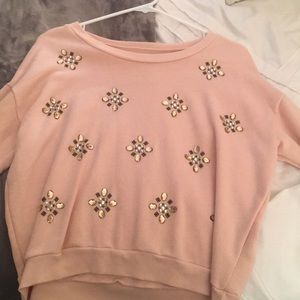 Blush pink sequined sweater